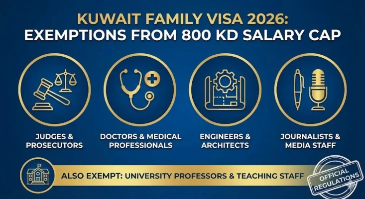 Kuwait Family Visa 2026: Who is Exempt from the 800 KD Salary Cap