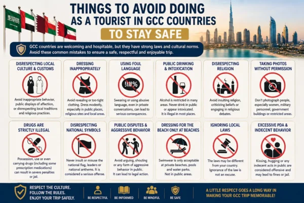 Things to Avoid Doing as a Tourist in GCC Countries to Stay Safe