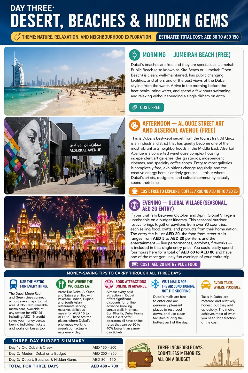 What to do in Dubai in 3 days on a budget 2026